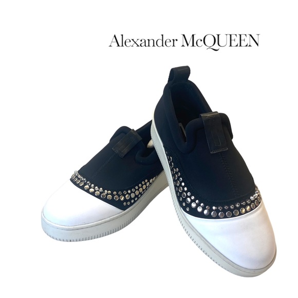 McQ by Alexander McQueen Loafers Slippers Studded Slip-Ons Size EU 39 AU 8 + bag - Picture 3 of 14